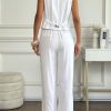Women's Linen 2 Piece Sets Summer Outfits Vest Waistcoat Casual Dressy Work Vacation Travel Pants Sets