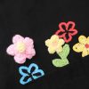 41LO-UEx2aL.jpg Men's Button Down Shirts Handcrafted Floral Short Sleeve Shirt Graffiti Necktie Casual Shirts Summer Beach Tops