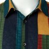 41Lj7RNoBL.jpg Men's Cotton Linen Vintage Pattern Printed Old Style Shirt Casual Short Sleeve Button Down Retro Shirts