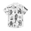 Funny Pirate Hawaiian Shirt Men's Aloha Shirt Summer Beach Vacation Short Sleeve Casual Button Down Shirt