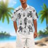 Funny Pirate Hawaiian Shirt Men's Aloha Shirt Summer Beach Vacation Short Sleeve Casual Button Down Shirt