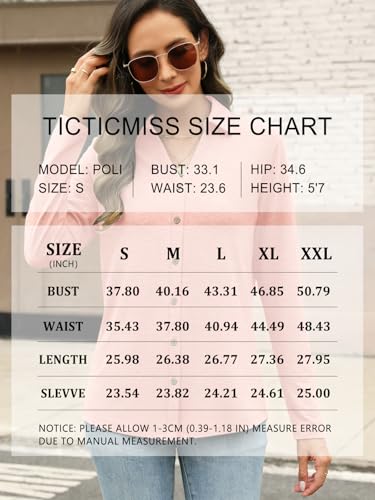 41RG95NxzFL.jpg Womens Long Sleeve Tops Button Down Shirts Dressy Casual Fall Tops Trendy Tunic Tops