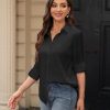 Women's Stain Shield Dress Shirts Wrinkle Free Long Sleeve Shirts Solid Work Business Button Down Shirts