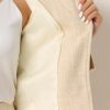 41YyKtGhJtL.jpg Suit Set for Women's 2 Piece Outfits Tweed Peplum Collarless Blazer Jacket and Skirt Sets