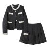 Set Female Winter Short Jacket Pleated Skirt Two-Piece Set