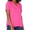Women's Relaxed-Fit Short-Sleeve Woven Blouse
