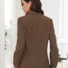 41bzSJYYY9L.jpg Women's Casual Blazer for Work Office Loose Lapel Collar Stripe Open Front Stretch Dressy Business Jacket Suit