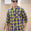 Men's Casual Plaid Flannel Long Sleeve Button Down Shirt