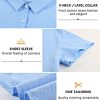Short Sleeve Shirts for Women - Button Down Business Casual Tops Summer Cotton Linen Blouses Breathable V Neck T Shirt
