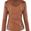 41jCXzhZ35L.jpg Women's Faux Leather Moto Biker Jacket Coat with Removable or Non-Removable Hood