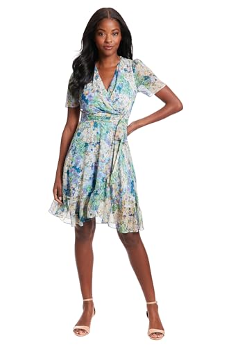 Women's Faux Wrap Dress with Ruffle Skirt Occasion Shower Office Career