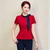 Women's Spring and Summer Round Neck Single Breasted Solid Color Suit Jacket and Skirt Set