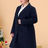 Women's Plus Size Coat Single Breasted Notched Lapel Elegant Long Winter Coats 2025