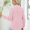 41m3zF9A7pL.jpg Womens Long Sleeve Button Down Shirts Casual Loose Fit Cotton Collared Blouses