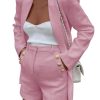 Womens 2 Piece Tweed Blazer Shorts Sets Long Sleeve Double Breasted Suit Jackets Business Outfit