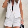 41nk7Gon5NL.jpg 2 Piece Sets for Women Summer Outfits Business Casual Vest and Shorts Set Lightweight Sleeveless Matching Clothes