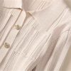 Women Suit Turn-Down Collar Single Breasted Tops Pretty Slim Skirt Solid Color 2 Piece Set