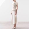 Women's Skirt Suit Summer French White Sleeveless Top Classic Casual Skirt 2 Piece Set for women