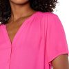 Women's Relaxed-Fit Short-Sleeve Woven Blouse