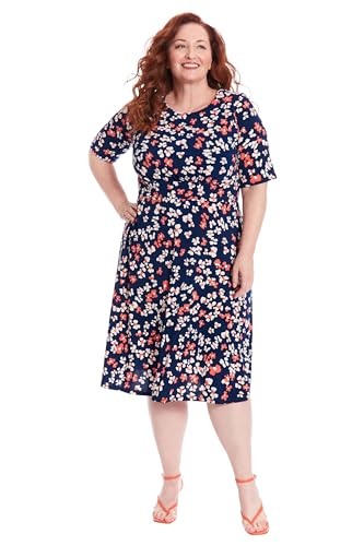 Women's Inset Waist Midi Short Sleeve