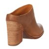 Women High Chunky Stacked Heel Mules Round Closed Toe Heeled Sandals Slip On 3 Inch Block Heels Suede Backless Booties Burnished