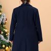 Women's Plus Size Coat Single Breasted Notched Lapel Elegant Long Winter Coats 2025