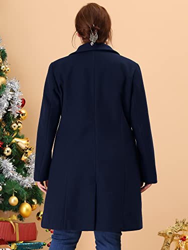 Women's Plus Size Coat Single Breasted Notched Lapel Elegant Long Winter Coats 2025