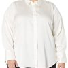 Women's Regular-Fit Satin Button Down Blouse (Available in Plus Size)
