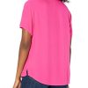 Women's Relaxed-Fit Short-Sleeve Woven Blouse