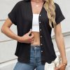 41xznVH13L.jpg Women's Short Sleeve Polo Tops Summer Button Down Collared T Shirts Casual Cute Ladies Tees