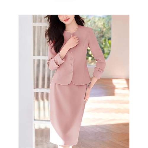 41ygQA2RgL.jpg Women Long Sleeve Formal Blazers Skirt Business Set Professional Office Work Wear Two Piece Career Suit