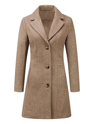 Women's Trench Coats Single Breasted Long Outerwear Winter Coat