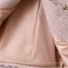 Women's Pink High-End Commuter Skirt Set Long-Sleeved Lapel Short Coat Skirt Two-Piece Set