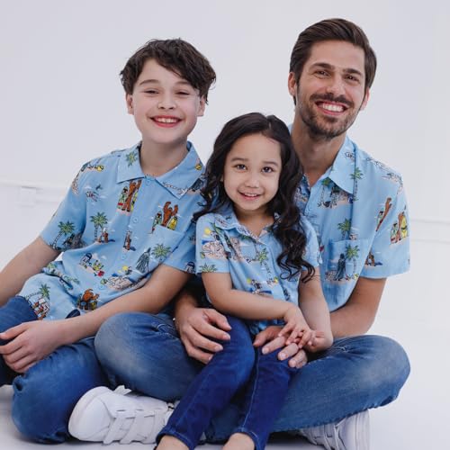 512eucvjXuL.jpg Chewbacca Darth Vader R2-D2 Stormtrooper TIE Fighter X-Wing Matching Family Hawaiian Button Down Shirt Adult