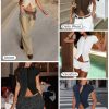 515-bPReJyL.jpg Women's Button Down Shirt Cap Sleeve Tops for Women Button Up Ribbed Knit Slim Fit Casual Y2K Crop Going Out Top