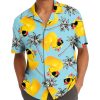 Funny Festival Pattern Hawaiian Shirt for Men Coloful Mens Hawaiian Shirts Short Sleeve Button Down Shirt Men