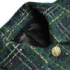 515Qia5LD9L.jpg Women Winter Plaid Tweed Skirts Suit Bow Beading Long Sleeve Jacket Tassel Skirt 2 Pieces Set