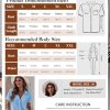 Short Sleeve Shirts for Women - Button Down Business Casual Tops Summer Cotton Linen Blouses Breathable V Neck T Shirt