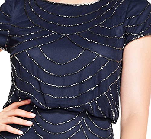 Women's Short Sleeve Blouson Beaded Gown
