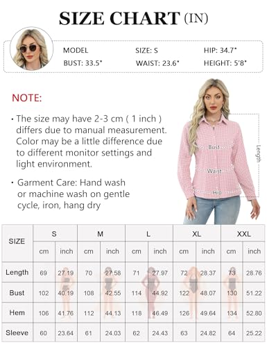 51LiNaawQJL.jpg Womens Long Sleeve Button Down Shirts Casual Loose Fit Cotton Collared Blouses