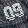 51NCFUPUV6L.jpg Mens Button Down Shirts Number Print Plaid Necktie Short Sleeve Shirt Casual Summer Shirts