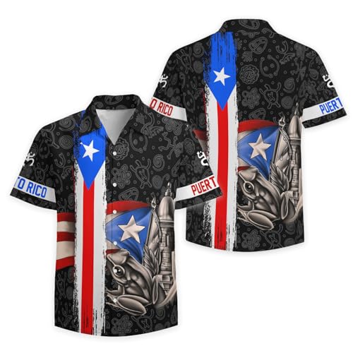 Men's Hawaiian Shirt Button Down Short Sleeve Casual Beachwear Novelty Print Shirt