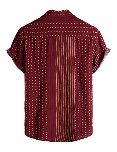 Mens Casual Short Sleeve Button Down Shirts Regular Fit Hawaiian Summer Shirt