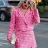 Womens Cropped Tweed Blazer Sets 2 Piece Outfits and Mini Skirt Sets Business Casual Suits
