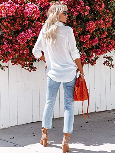 Button Down Shirt for Women Beach Cover Up Long Sleeve Blouses