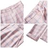 51fwvquSeL.jpg Womens 2 Piece Plaid Suits Set Business Office One Button Blazer Jacket Casual Long Sleeve Pant Suit Set
