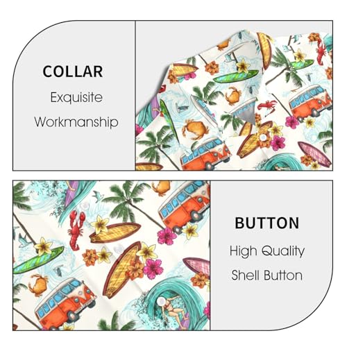 51itNifUHML.jpg Christmas Hawaiian Shirt for Men Cruise Shirts Short Sleeve Button Down Palm Beach Summer Tropical Vacation Shirts