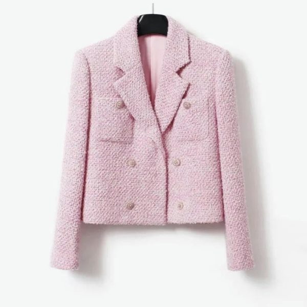tweed jacket+skirt set, autumn and winter women's 2-piece set classic and elegant suit with set