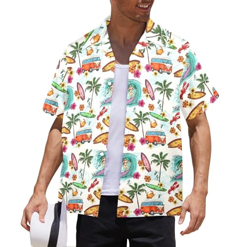 51mAaxOjnL.jpg Christmas Hawaiian Shirt for Men Cruise Shirts Short Sleeve Button Down Palm Beach Summer Tropical Vacation Shirts