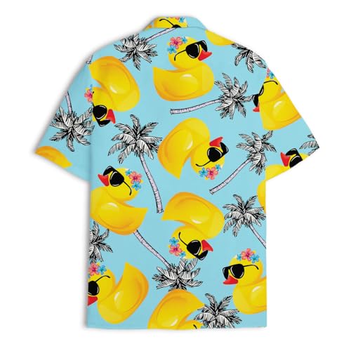 Funny Festival Pattern Hawaiian Shirt for Men Coloful Mens Hawaiian Shirts Short Sleeve Button Down Shirt Men